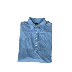 FJ FootJoy‎ Golf Polo Shirt Men's Large Blue Performance Footjoy Athletic Fit